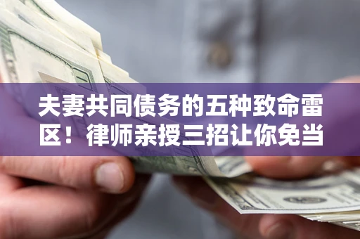 武汉夫妻共同债务的五种致命雷区！律师亲授三招让你免当替罪羊